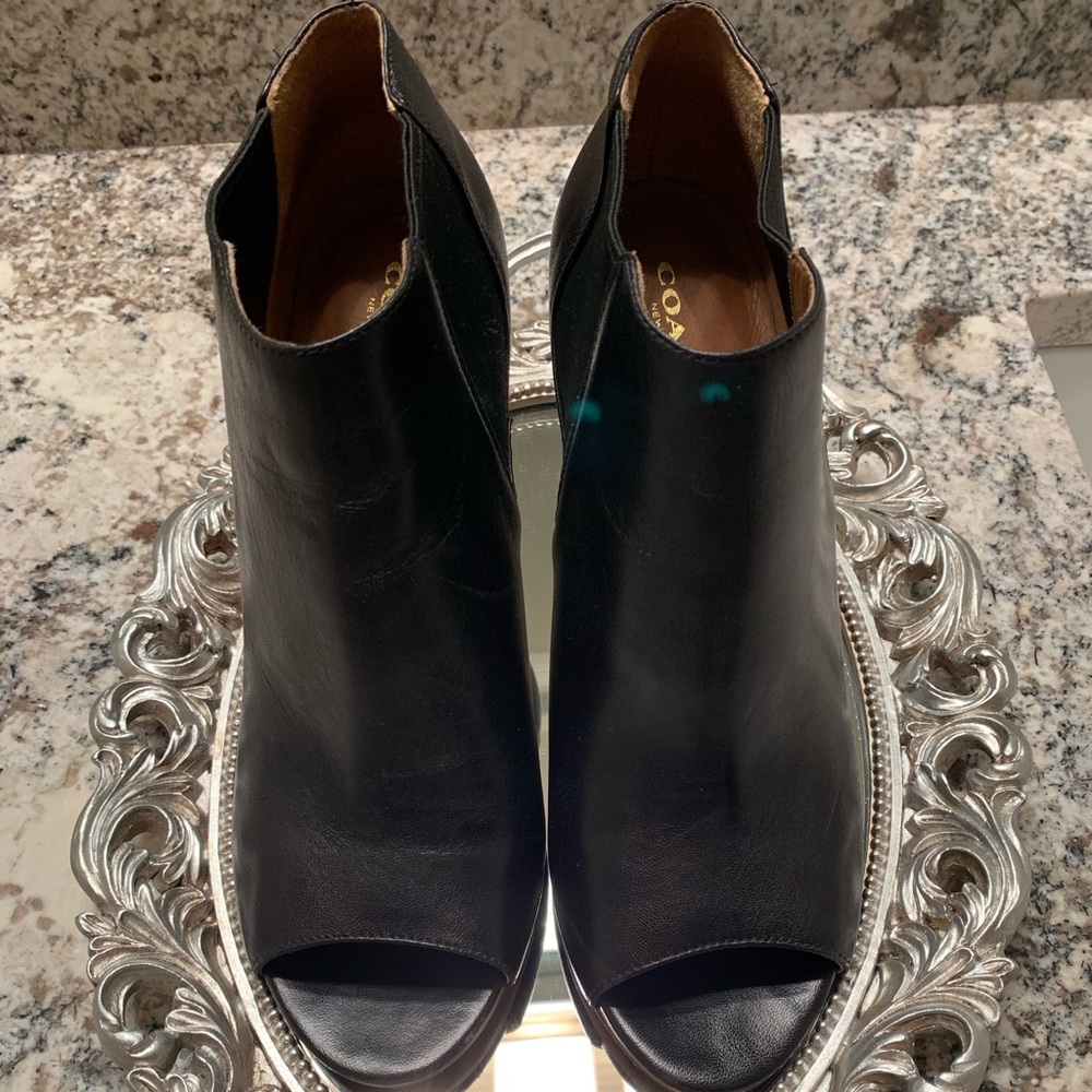 Coach high heal bootie with peep toe